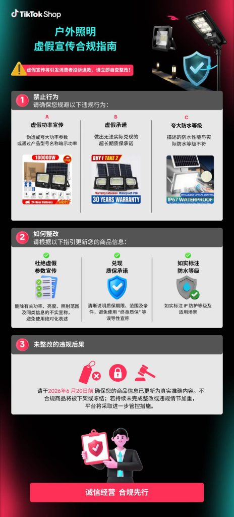 TikTok Shop启动商品合规整治：6月20日前完成自查，违规将受处置
